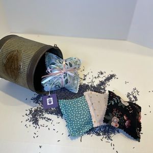 Lavender Sachets.  Sachets filled with fresh dried lavender buds.  Smells good!